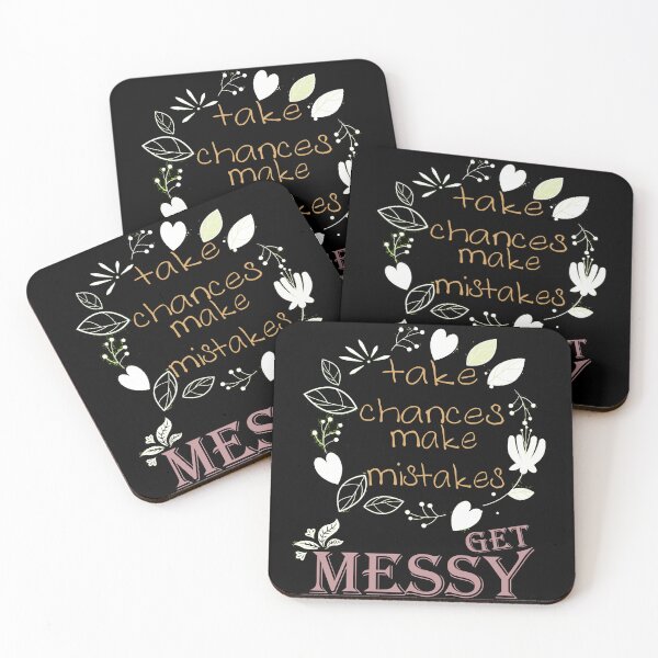 Item preview, take chances make mistakes get messy white flowers circle designed and sold by LilaDiams.