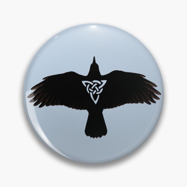 Item preview, Celtic Raven in Flight on grey designed and sold by ingridthecrafty.