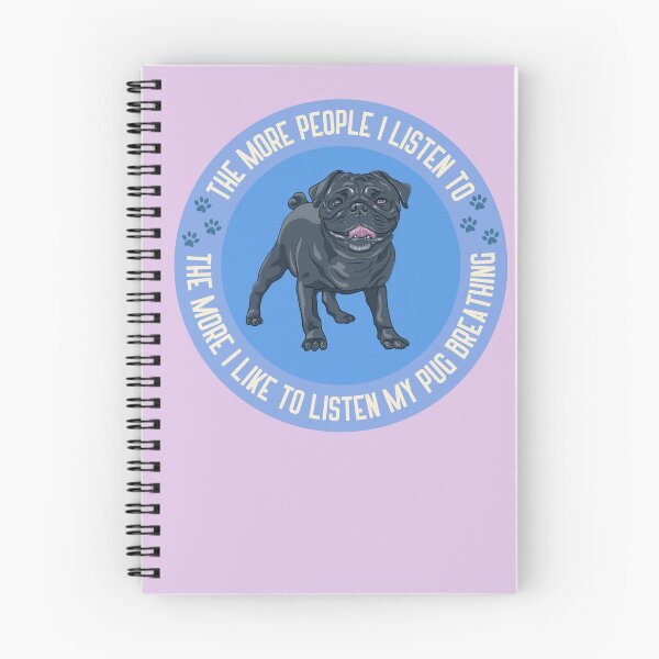 Aperçu de l'œuvre De plus en plus de gens écoutent mon slogan sarcastique qui respire le carlin dans un badge bleu créée et vendue par WordStruggle.