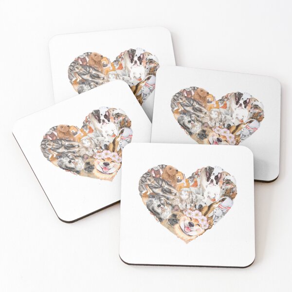 Item preview, Cute dog heart art collage, cartoon dogs, gifts for dog lovers, dog moms, dog dads and dog owners designed and sold by haRexia.
