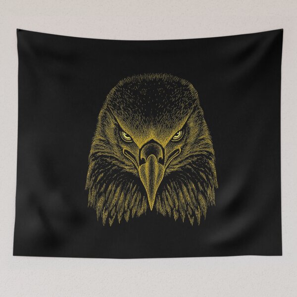 Item preview, AWESOME INTENSE EAGLE PORTRAIT dk yellow designed and sold by THE AMERICAN TEEVANGELIST.