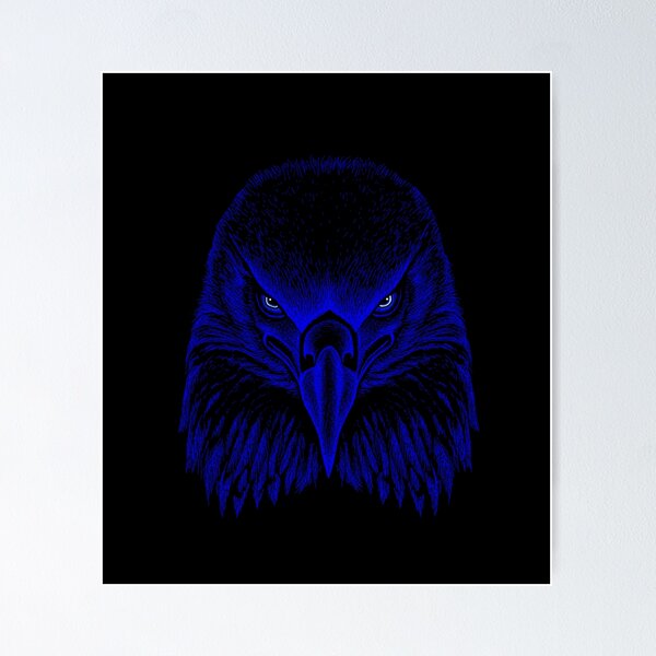 Item preview, AWESOME INTENSE EAGLE PORTRAIT deep blue designed and sold by THE AMERICAN TEEVANGELIST.