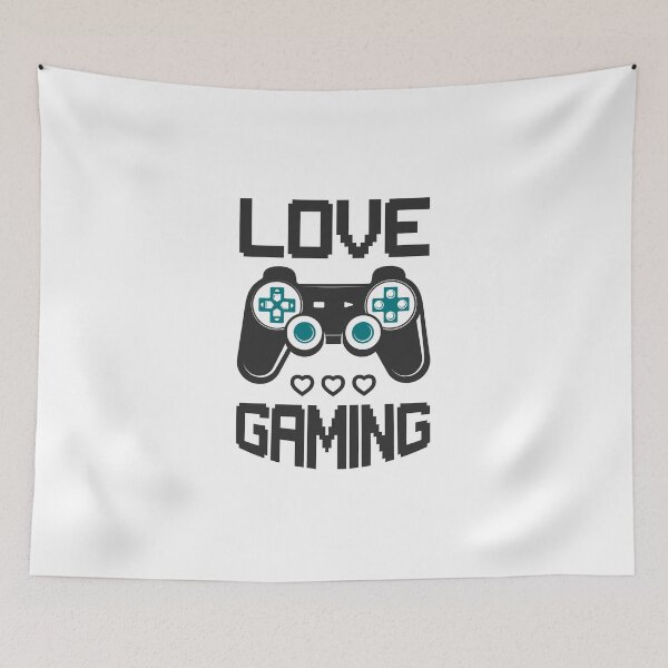 Item preview, Love Gaming with joystick and hearts - Gamer designs designed and sold by Marcia Motivos.