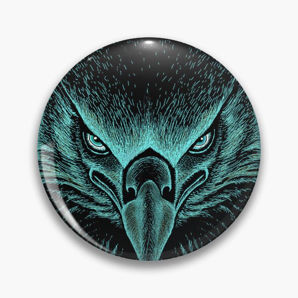 Item preview, AWESOME INTENSE EAGLE PORTRAIT teal designed and sold by THE AMERICAN TEEVANGELIST.