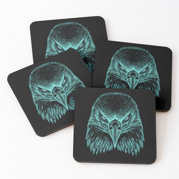 Item preview, AWESOME INTENSE EAGLE PORTRAIT teal designed and sold by THE AMERICAN TEEVANGELIST.