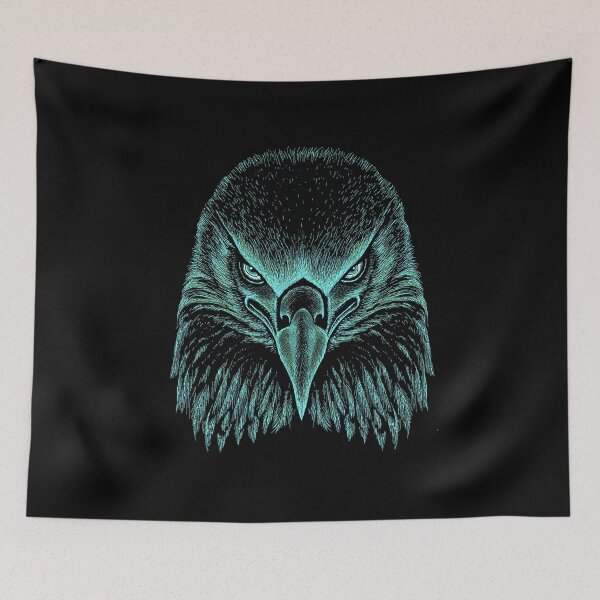 Item preview, AWESOME INTENSE EAGLE PORTRAIT teal designed and sold by THE AMERICAN TEEVANGELIST.