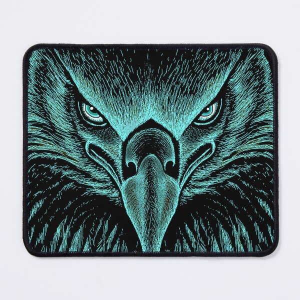 Item preview, AWESOME INTENSE EAGLE PORTRAIT teal designed and sold by THE AMERICAN TEEVANGELIST.