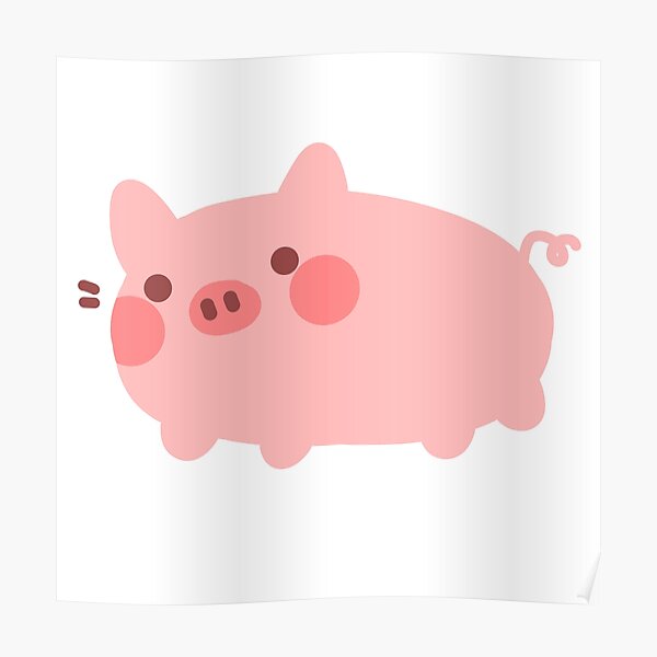 Cute Pig Poster For Sale By Jennynugget Redbubble