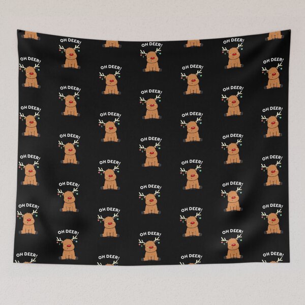 Item preview, Oh Deer Funny Christmas Deer Puns (Dark BG) designed and sold by punnybone.