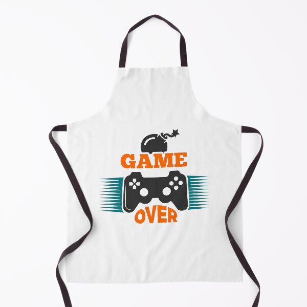 Item preview, Game Over - Gamer Designs - orange blue black designed and sold by Marcia Motivos.