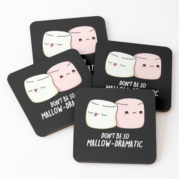 Item preview, Don't Be So Mallow Dramatic Funny Marshmallow Puns (Dark BG) designed and sold by punnybone.