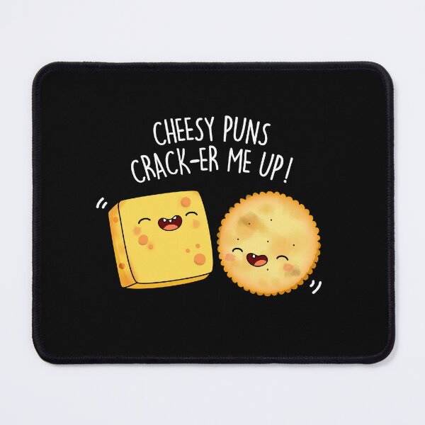 Item preview, Cheesy Puns Crack-er Me Up Funny Cheese Puns (Dark BG) designed and sold by punnybone.