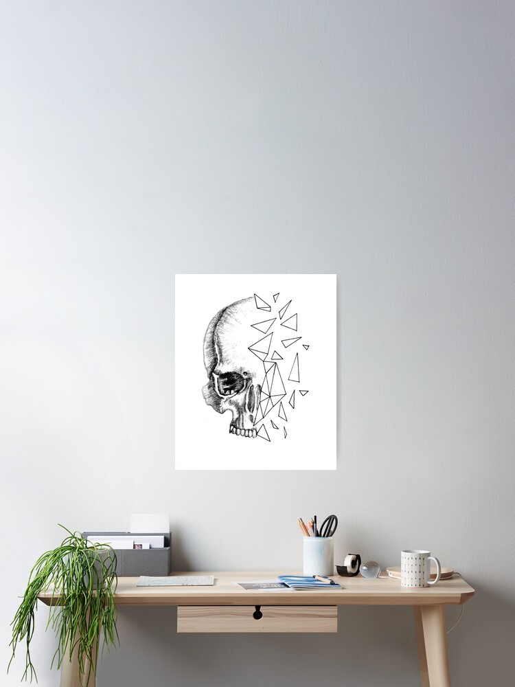 Thumbnail 2 of 3, Poster, Abstract Skull designed and sold by Lollik.