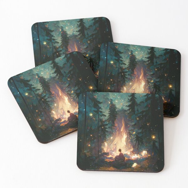 Item preview, Crackling Campfire in the Deep Forest Digital Painting designed and sold by RadicalWombat.