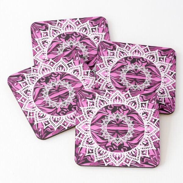 Item preview, Fluid Art Design - Marble Technique Mandala Digital Pattern Pink designed and sold by AussieMuma.