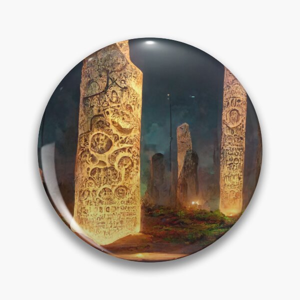 Item preview, Glowing Rune Steles at Night Concept Art designed and sold by RadicalWombat.
