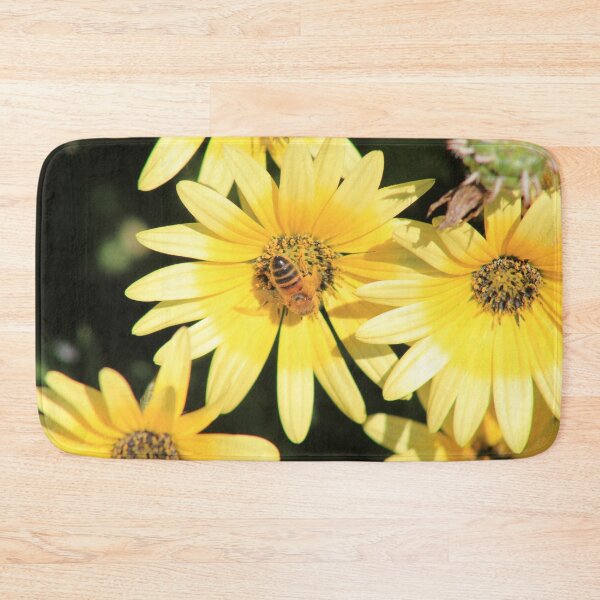 Item preview, Honey Bee collecting pollen from a Bright Yellow Daisy designed and sold by Marilyn Harris.