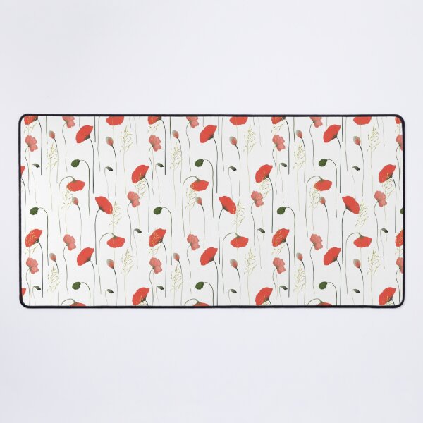 Item preview, Red Poppies Floral Pattern on White Background designed and sold by ElishaKayne.