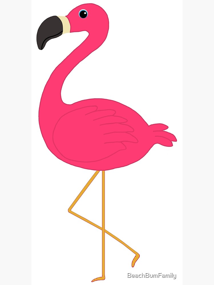 Cute Pink Flamingo Art Print By BeachBumFamily Redbubble   Flat,750x,075,f Pad,750x1000,f8f8f8.u2 