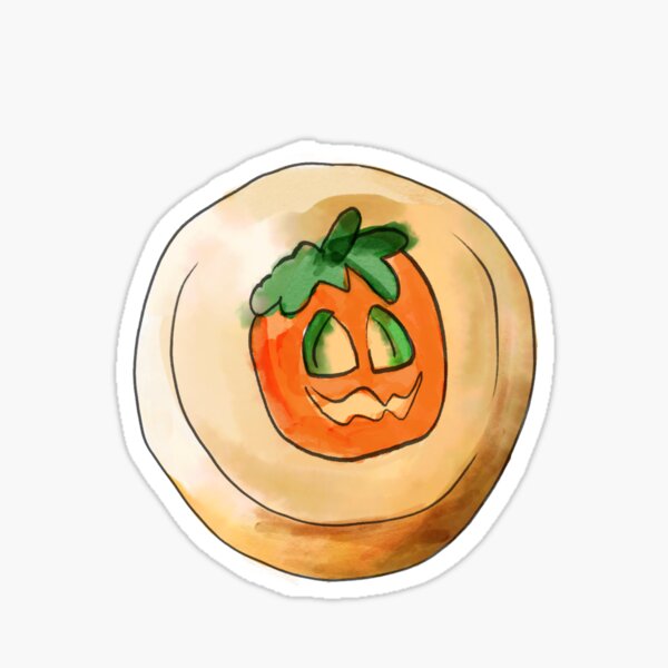 watercolor Halloween pumpkin cookie Sticker