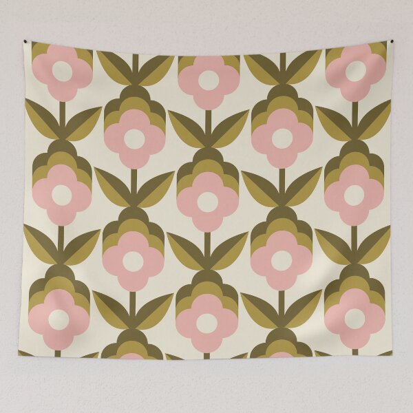 Item preview, Pink Retro Funky Flowers designed and sold by Carolina Diaz.