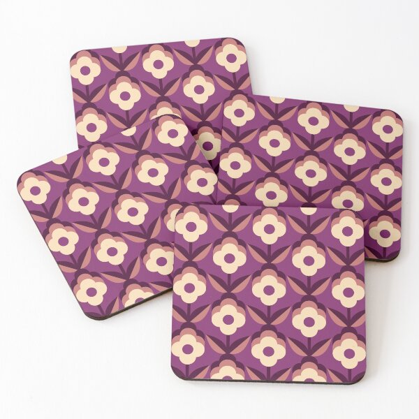 Item preview, Burgundy Retro Funky Flowers designed and sold by Carolina Diaz.