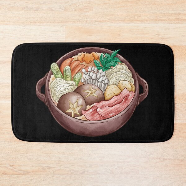 Item preview, Hot Pot Filled With Meat, Mushroom, Veggies, Tofu and Noodles designed and sold by Alicia Chee.