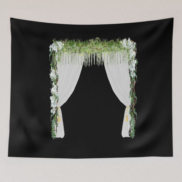 Item preview, White and green curtain , Flower Door Wedding designed and sold by JACOBTAYLORR.