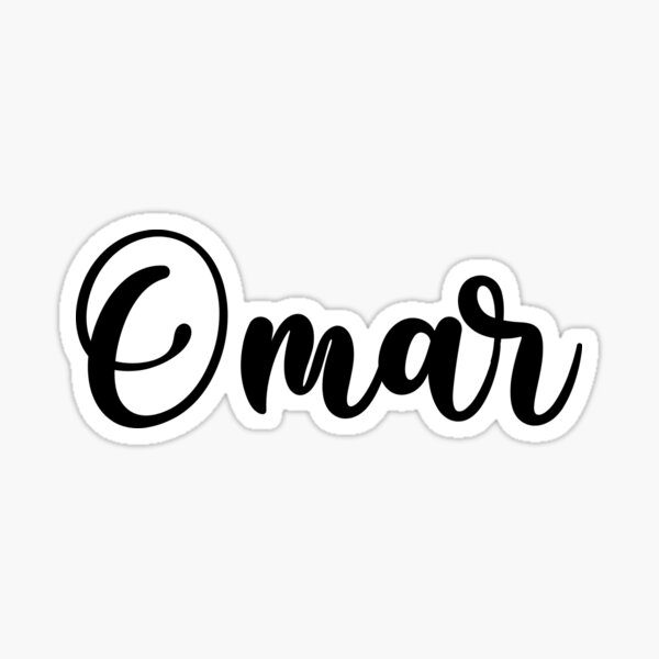 omar-name-handwritten-calligraphy-sticker-for-sale-by-yelenastore