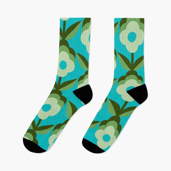 Item preview, Blue Retro Funky Flowers designed and sold by Carolina Diaz.