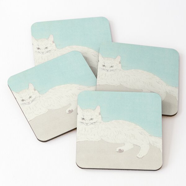 Item preview, White Cat Art, Vintage Art designed and sold by vintagevivian.