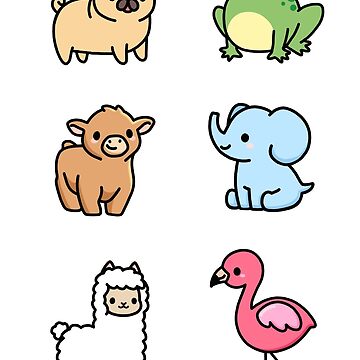 Cute Animal Sticker Pack 7 Sticker for Sale by littlemandyart