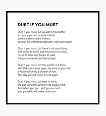 Dust If You Must Photographic Print