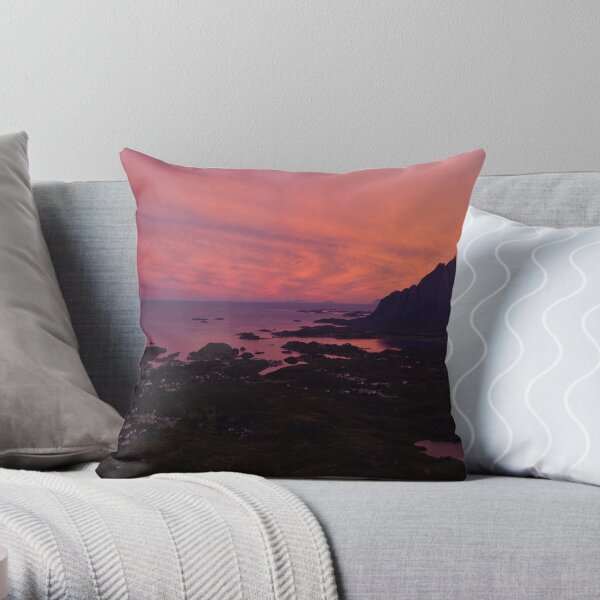 Sunset in Norway Throw Pillow