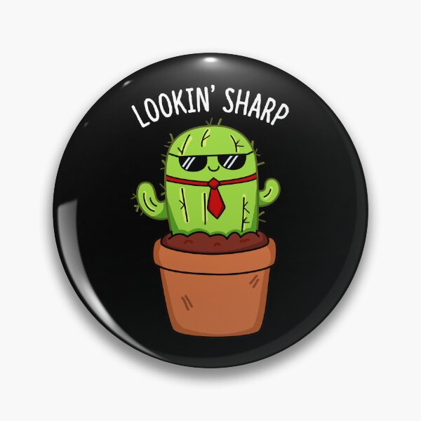 Item preview, Looking Sharp Funny Cactus Puns (Dark BG) designed and sold by punnybone.