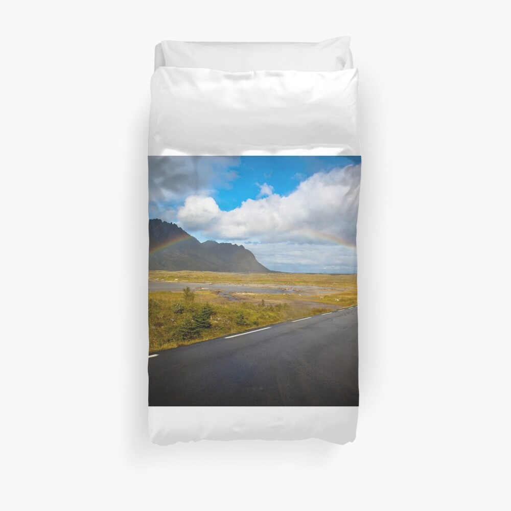 Rainbow in Norway Duvet Cover