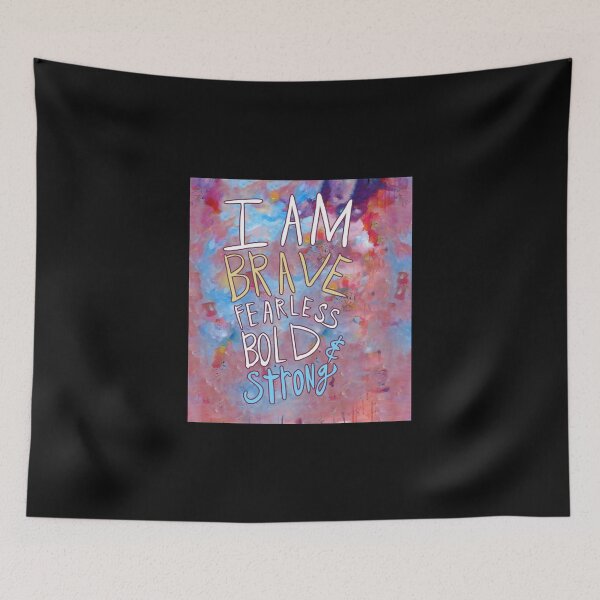 Item preview, Elephant Art Watercolor Colorful Classic I am brave fearless bold & strong designed and sold by HildegardBusch.