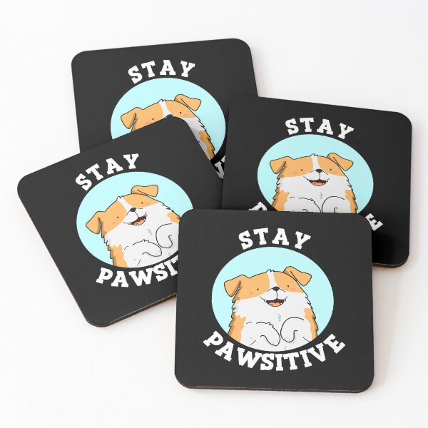Item preview, Stay Pawsitive Funny Dog Puns (Dark BG) designed and sold by punnybone.