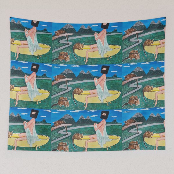 Item preview, Mistress Kelly Bathes in the Wilderness with Possums designed and sold by JDLPaintings.