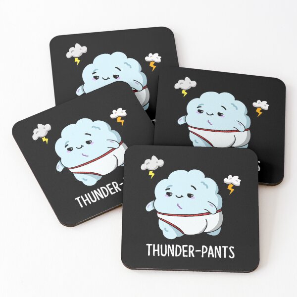 Item preview, Thunderpants Funny Cloud Weather Puns (Dark BG) designed and sold by punnybone.