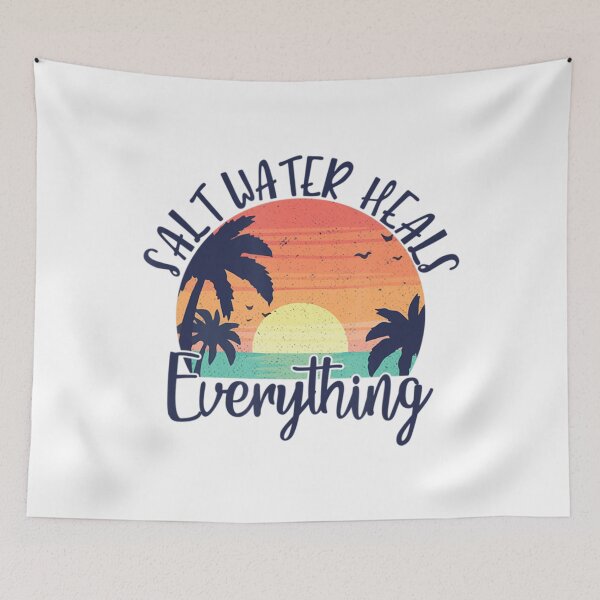 Item preview, Saltwater Heals Everything Retro Vacation Summer designed and sold by MikamPisung.