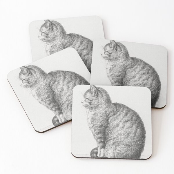 Item preview, Cat Art, Black and White Vintage Art designed and sold by vintagevivian.