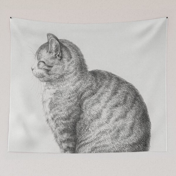 Item preview, Cat Art, Black and White Vintage Art designed and sold by vintagevivian.