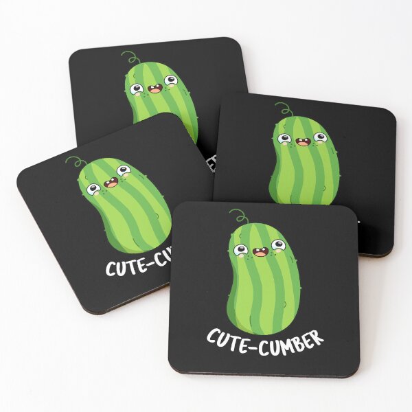 Item preview, Cute-cumber Funny Cucumber Puns (Dark BG) designed and sold by punnybone.