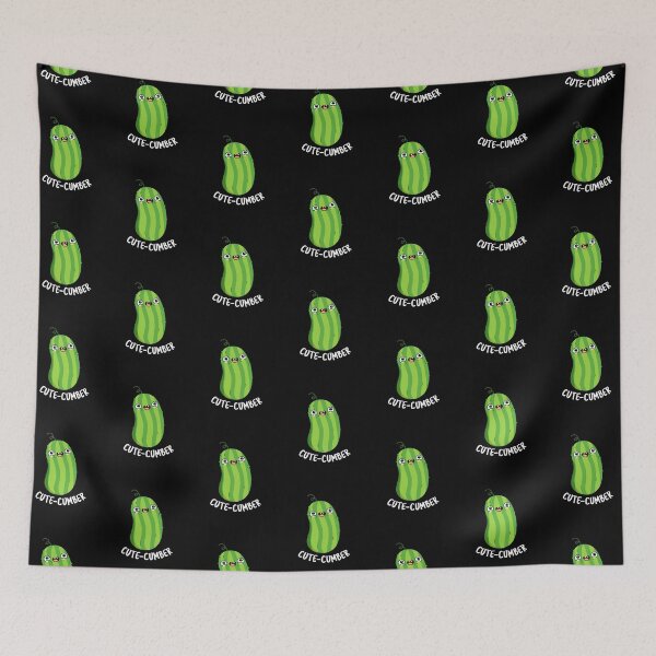 Item preview, Cute-cumber Funny Cucumber Puns (Dark BG) designed and sold by punnybone.