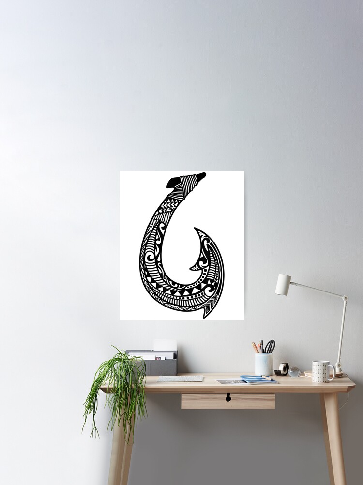 Tribal Hawaiian Fish Hook Pacific Islander Ocean Fishing Photographic  Print for Sale by MikamPisung