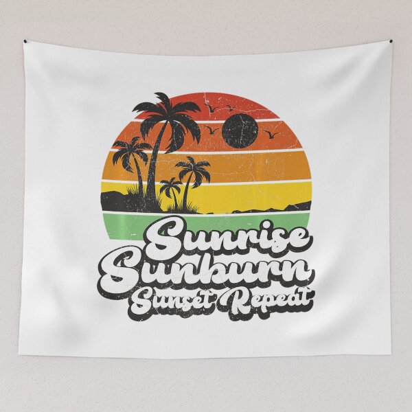 Item preview, Vintage Beach Vacation Summer Sunrise Sunburn Sunset Repeat designed and sold by MikamPisung.