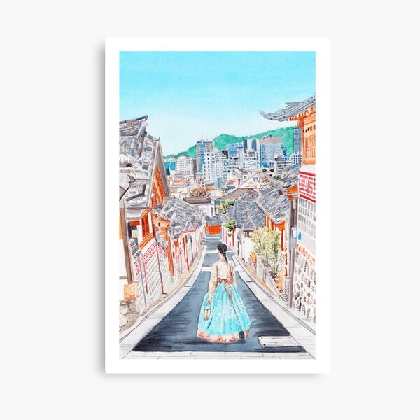 Item preview, Bukchon Hanok Village, South Korea designed and sold by NorrskenArt.