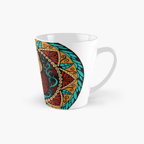 Item preview, Owl Magic Mandala Turquoise Red and Gold designed and sold by heartsake.