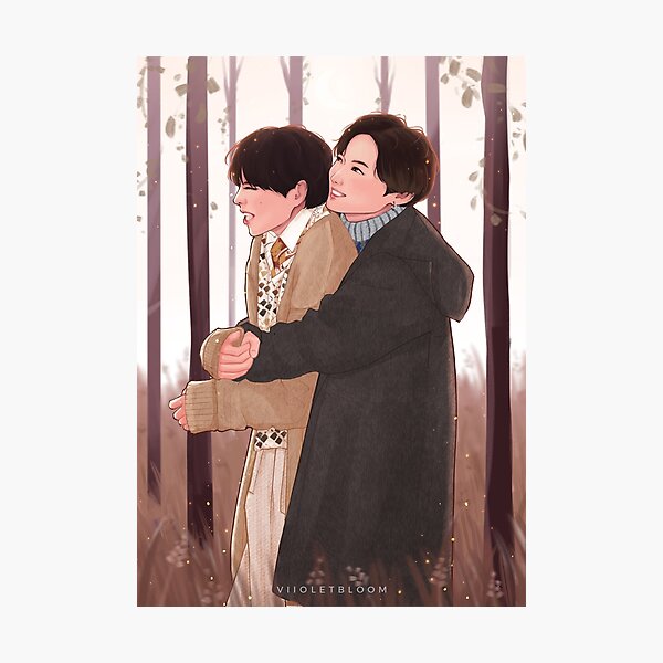Item preview, Taekook Fanart - Autumn Embrace designed and sold by viioletbloom.